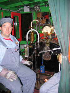 Dave firing engine #1 E. P Ripley | Marceline Emporium