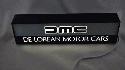 Mini DeLorean Dealership Sign Lightbox | Marceline Emporium