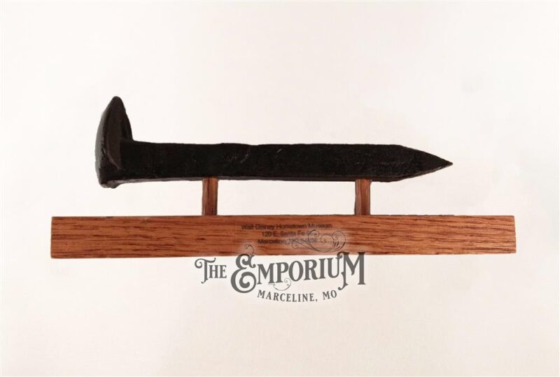 Mounted railroad spike from Marceline - 67763 - back view | Marceline Emporium