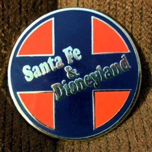 Santa Fe and Disneyland Railroad 1.25 inch pin | Marceline Emporium